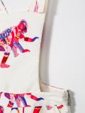 animal printed dungarees