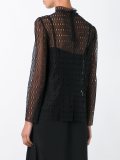 mock neck lace blouse