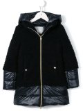 bouclé panel padded coat
