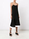 lateral slit flared dress