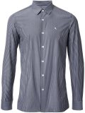 pinstriped button down shirt