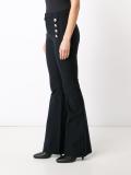 double fastening flared trousers
