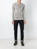 pile effect crew neck sweater