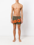 slanted logo swim shorts