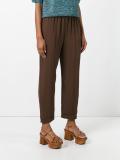 gathered cropped trousers