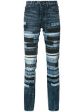 striped slim-fit jeans