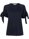 ribbon-tie sleeve blouse