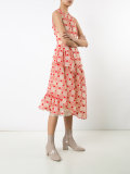 ruffle trim patterned dress