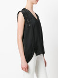 zip detail shift blouse