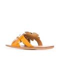 appliqué flower slider sandals 