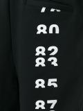numbers print sweat shorts