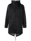 zipped hooded mid coat