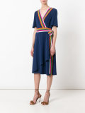 striped trim dress