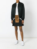 panelled satin mini skirt