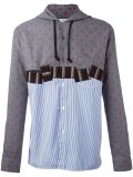 panelled hooded shirt