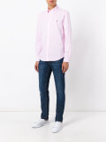 embroidered logo button-down shirt