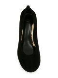 contrast block heel pumps