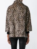 faux fur leopard print jacket