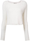 cropped cable knit sweatshirt