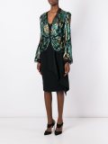 gathered jacquard blouse 