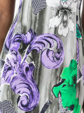 printed shoulder clasp dress