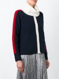 tricolour turtleneck jumper