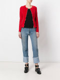 collarless leather jacket