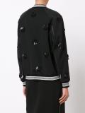 appliqué satin bomber jacket