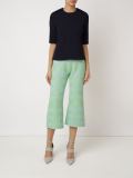 cropped knit wide leg trousers