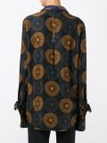 printed ruffle cuff blouse