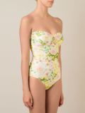 floral print strapless swimsuit