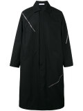 zipper detailing midi coat
