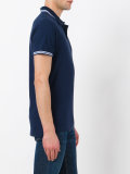 striped-hem polo top