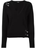 pins detail V-neck jumper
