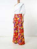 floral flared trousers