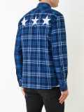 stars print checked shirt 