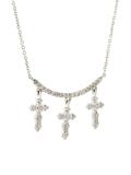 triple diamond cross necklace