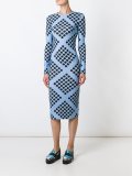 diamond print spotted dress