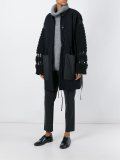knit sleeve buttone-up coat