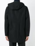 buttoned hooded coat
