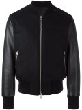 contrast zipped bomber jacket