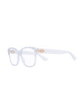 transparent glitter rectangular glasses