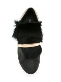 faux fur applique sneakers