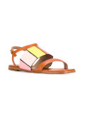 panelled colour block sandals