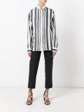 concealed fastening striped shirt