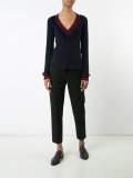 frill V-neck jumper