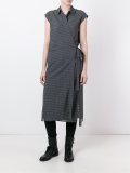 checked wrap dress