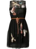 bird patch sheer dress