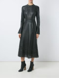 leather midi dress