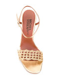 woven strap heeled sandals 
